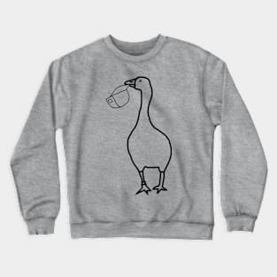 White Goose Steals Hat Minimal Line Crewneck Sweatshirt